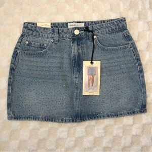 Ban Jara rhinestone denim blue mini skirt women size 7/27